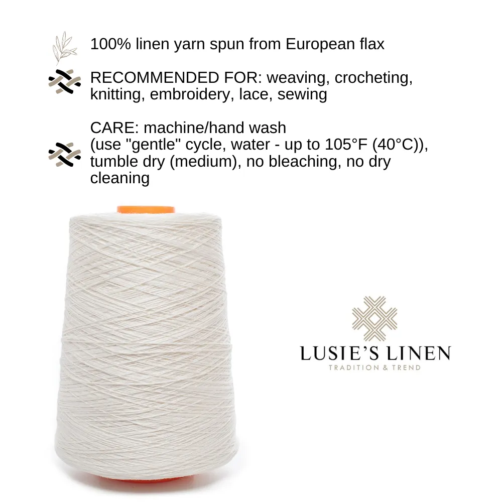 100% Linen Yarn - Bright White
