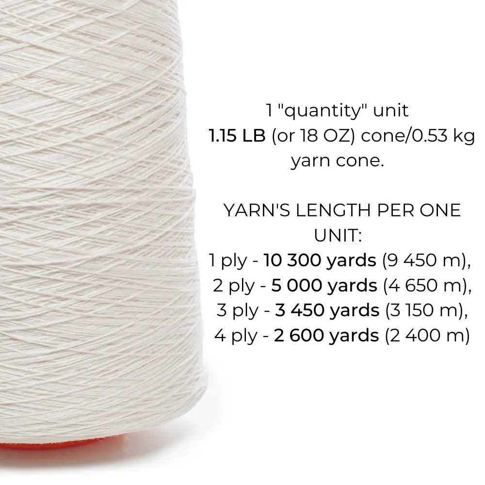 100% Linen Yarn - Bright White