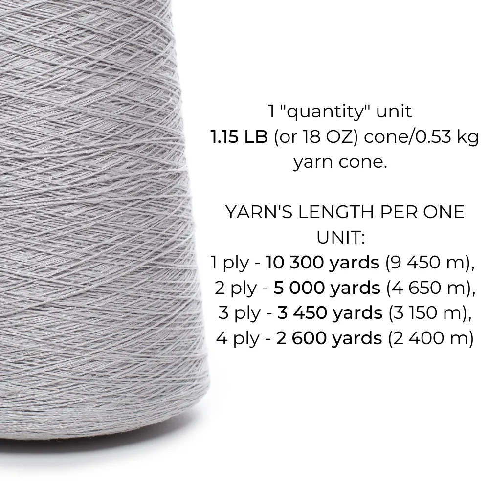 100% Linen Yarn - Light Gray