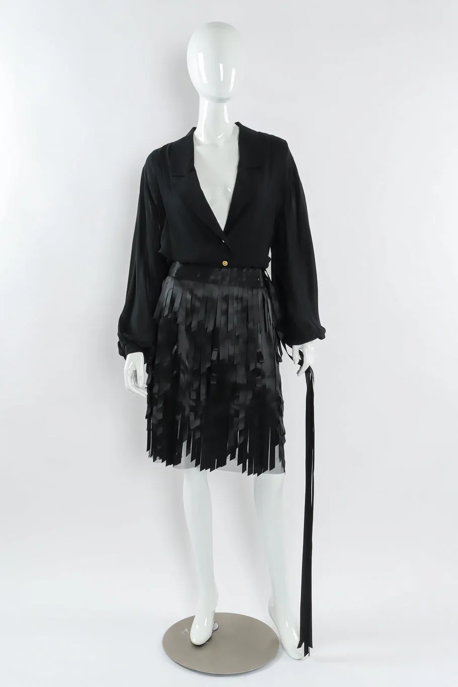 2005A Ribbon Car Wash Silk Skirt