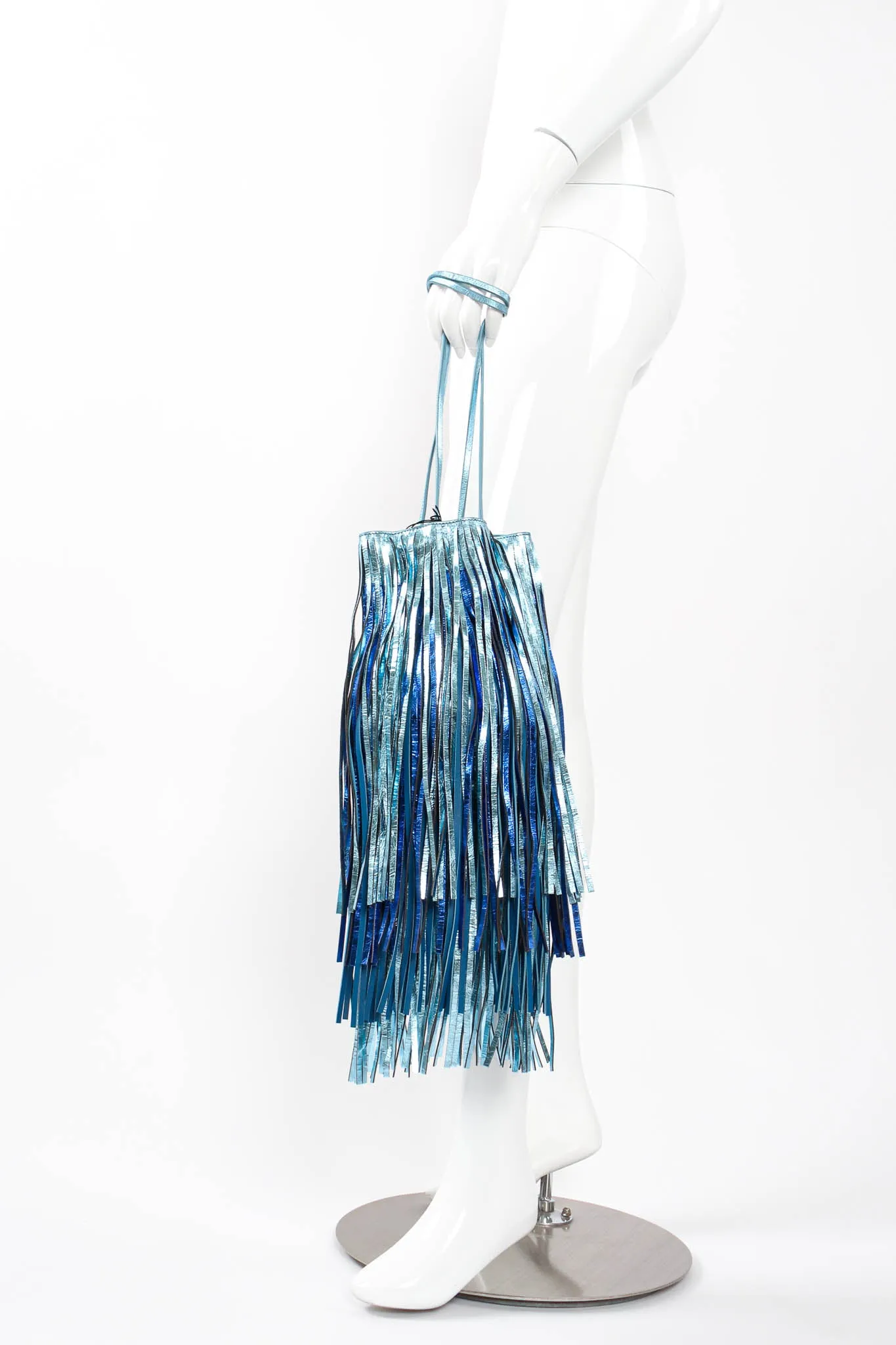 2018 S/S Metallic Fringe Bucket Bag