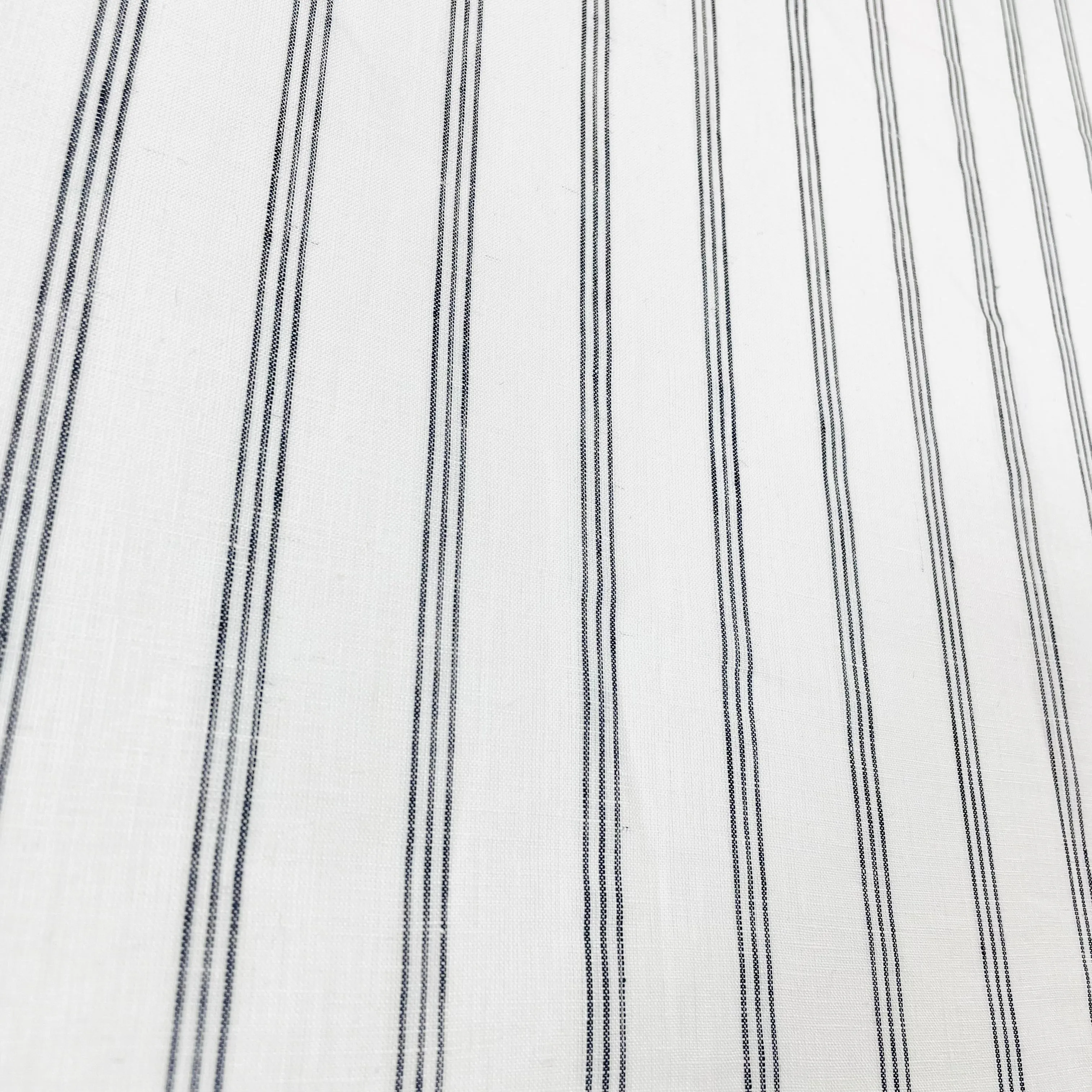 3 Thin Dark Grey Striped 100% Natural Linen Fabric By The Yard/CL1044
