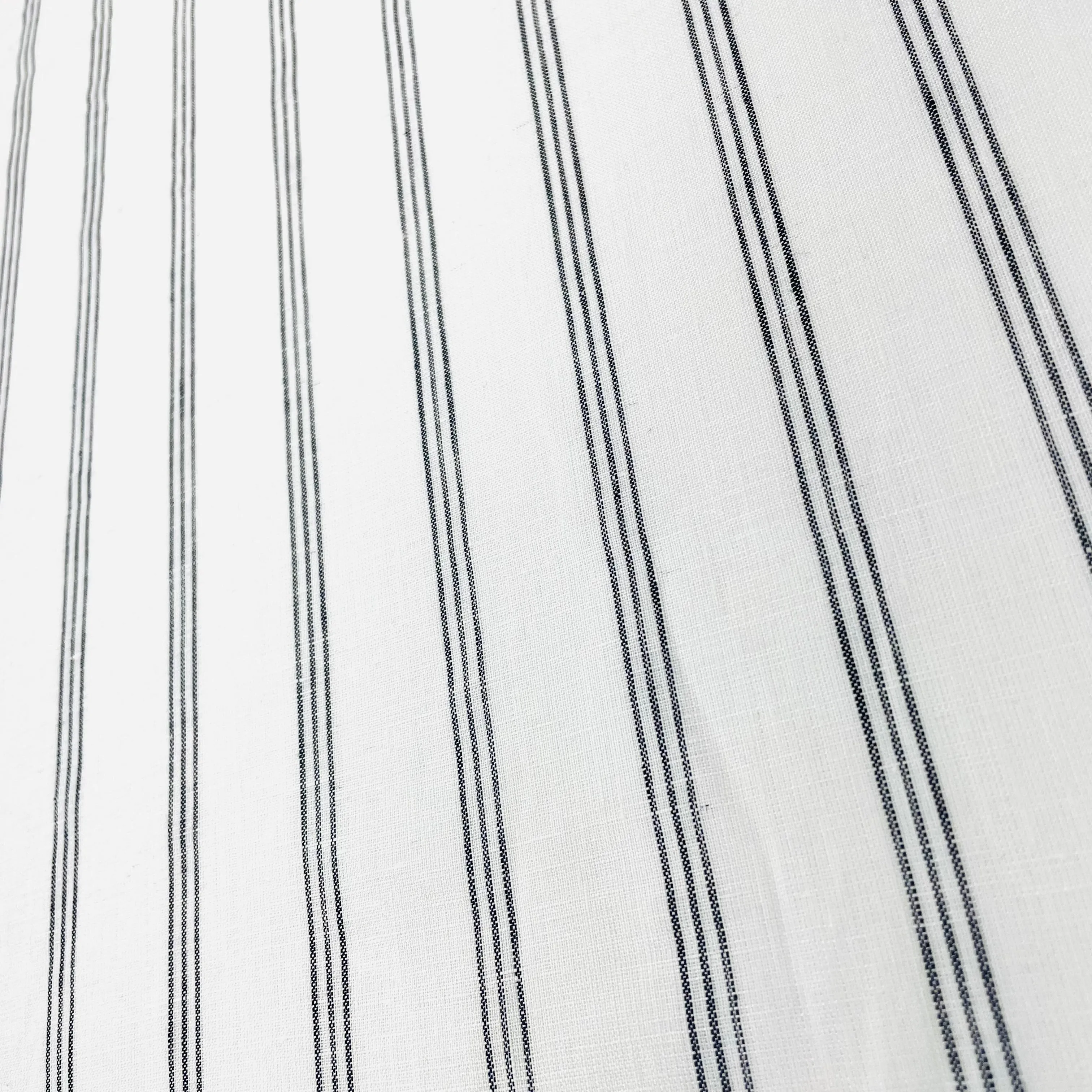 3 Thin Dark Grey Striped 100% Natural Linen Fabric By The Yard/CL1044
