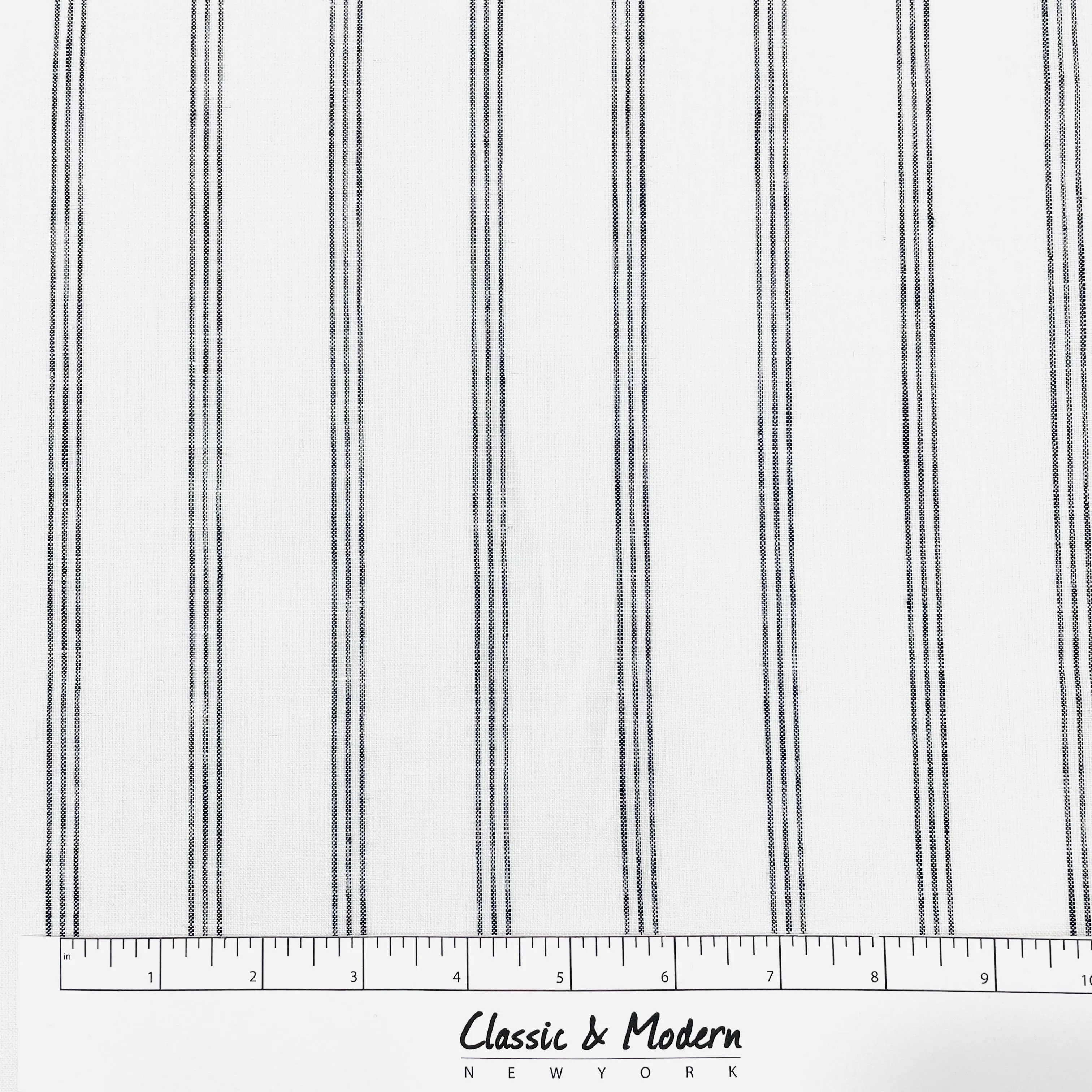 3 Thin Dark Grey Striped 100% Natural Linen Fabric By The Yard/CL1044