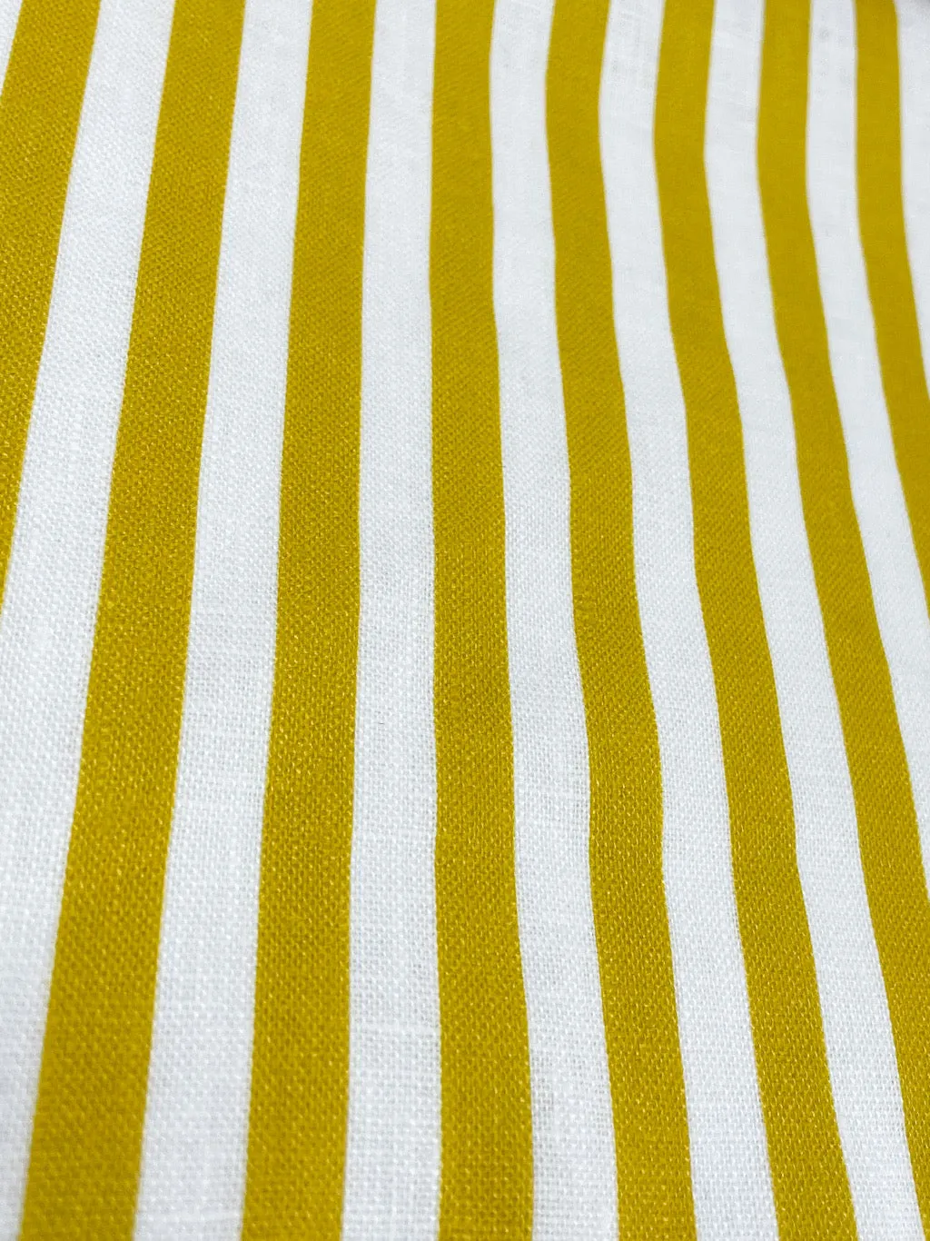 3/8" Narrow Stripe 100% Natural Linen Fabric By The Yard/CL1102