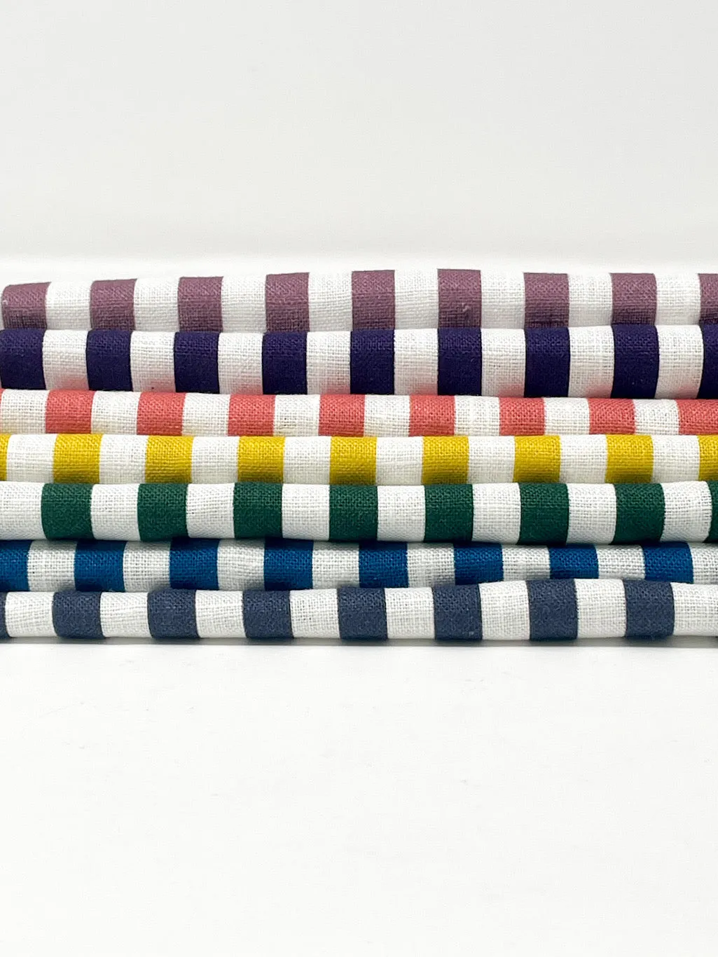 3/8" Narrow Stripe 100% Natural Linen Fabric By The Yard/CL1102
