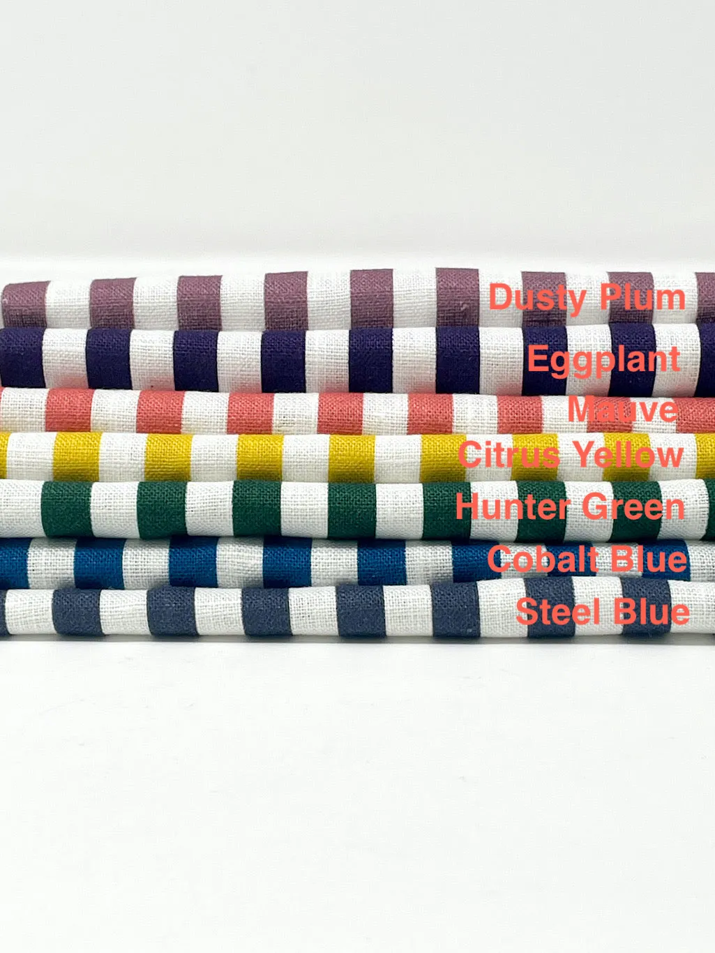 3/8" Narrow Stripe 100% Natural Linen Fabric By The Yard/CL1102