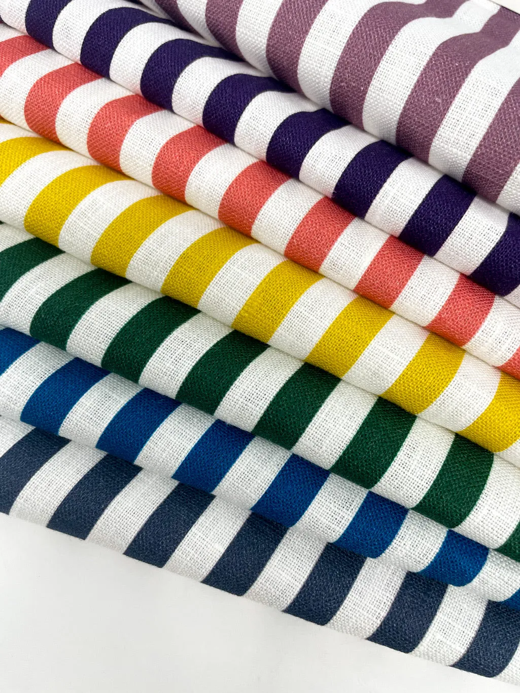 3/8" Narrow Stripe 100% Natural Linen Fabric By The Yard/CL1102