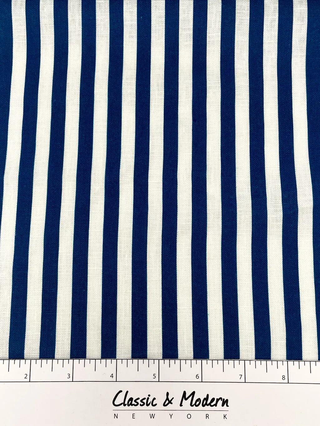 3/8" Narrow Stripe 100% Natural Linen Fabric By The Yard/CL1102