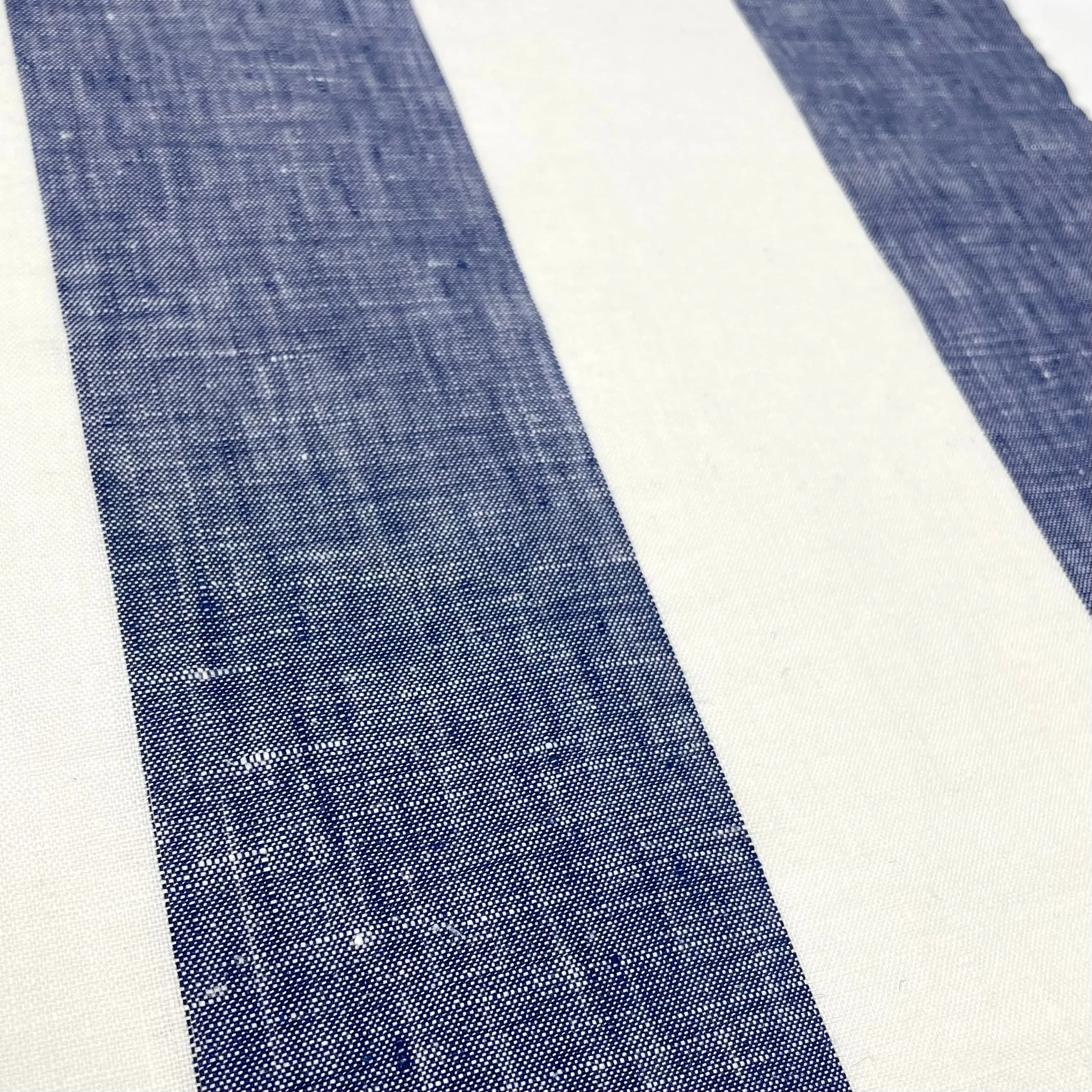 3" Stripe 100% Natural Linen Fabric By The Yard/CL1055