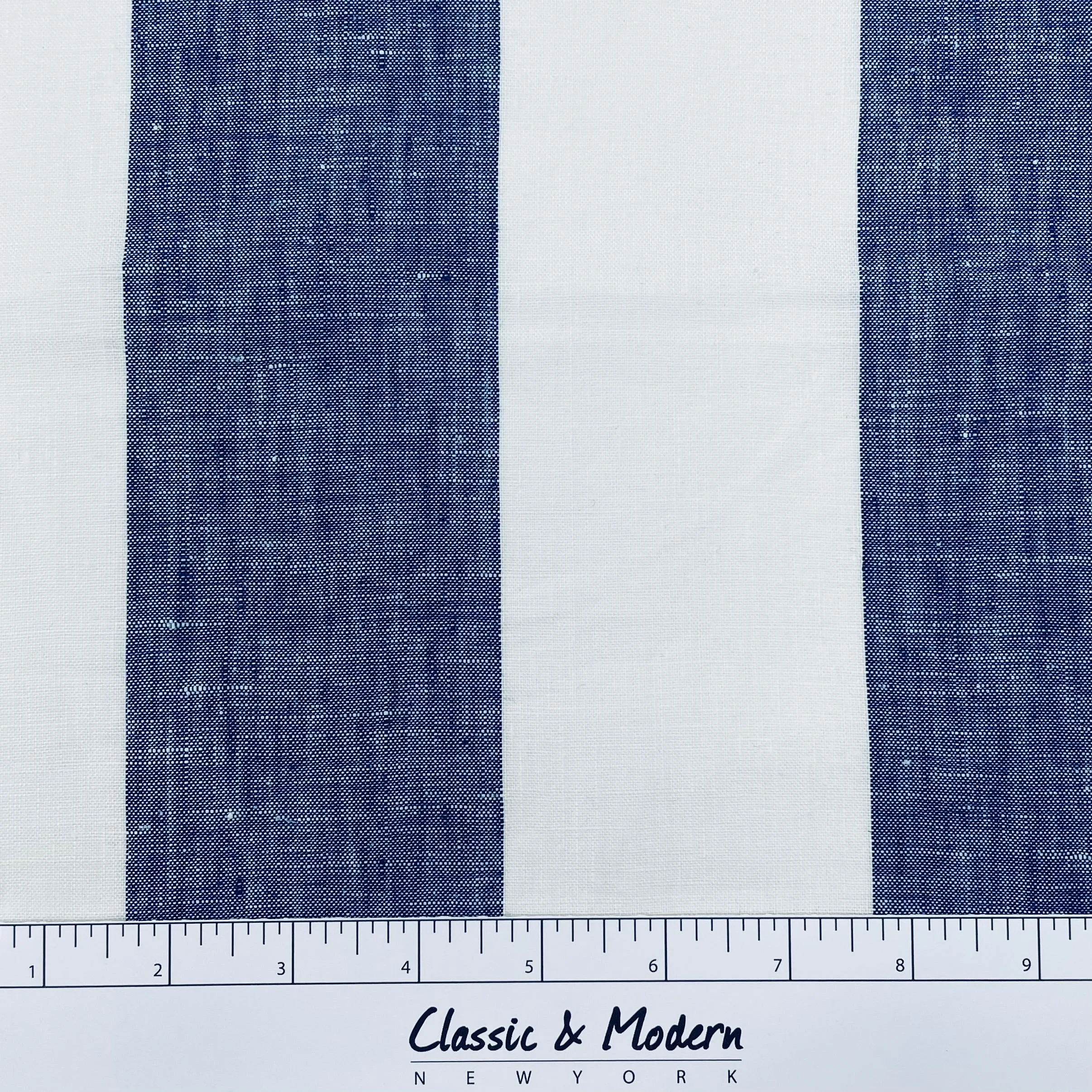 3" Stripe 100% Natural Linen Fabric By The Yard/CL1055