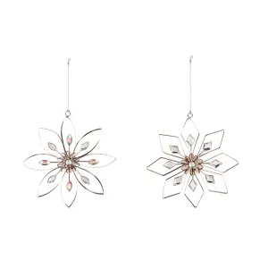 5.25" Metal Snowflake Ornament,3otm402
