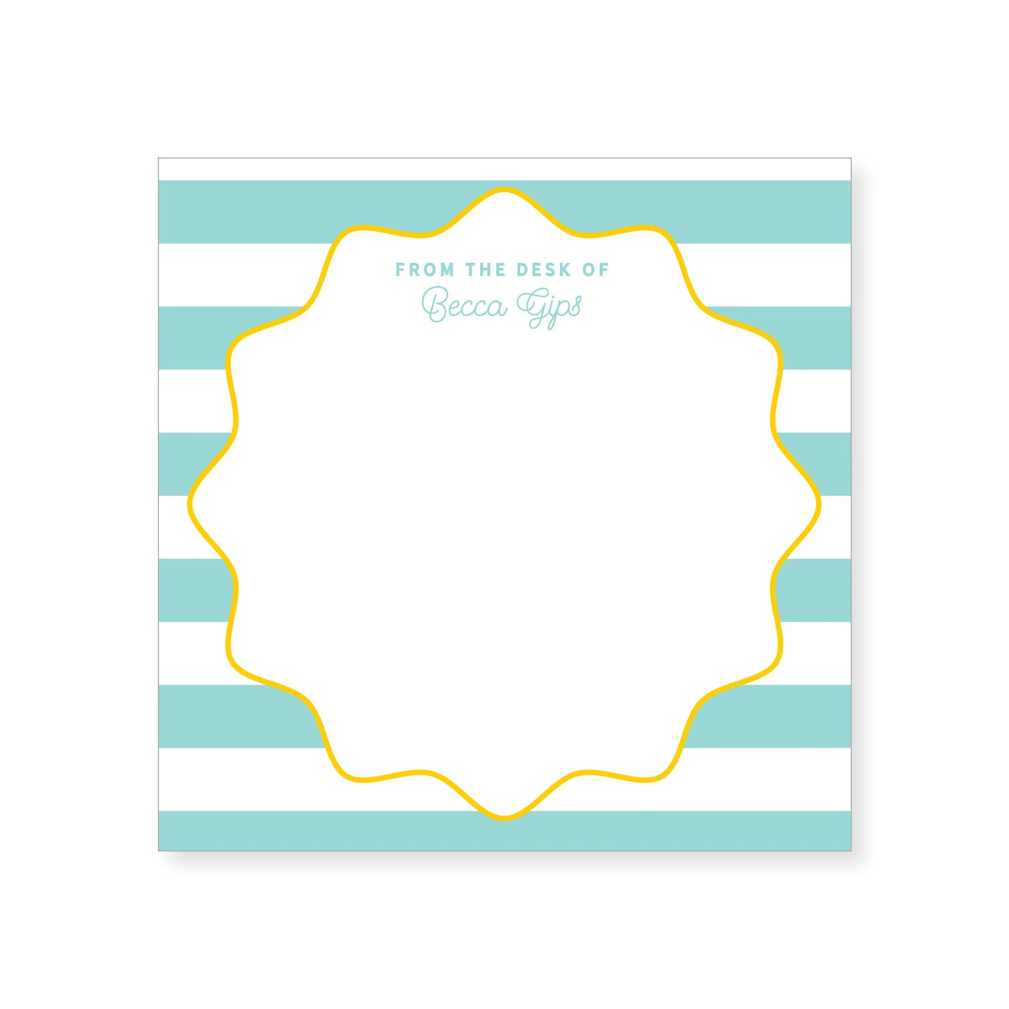 5.5" Square Notepad | stripes   scallops