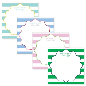 5.5" Square Notepad | stripes   scallops