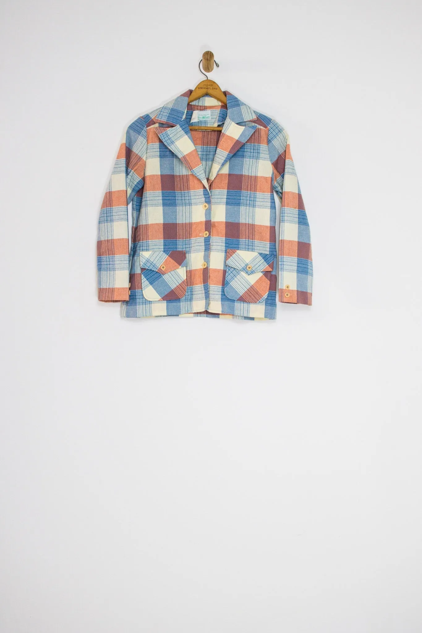 70’s PLAID BLAZER / SMALL