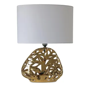 Abstract Cut Metal Table Lamp 20.5"H