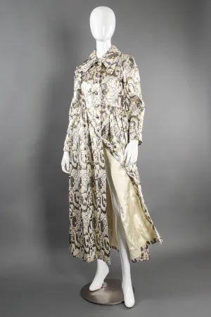 Abstract Quilted Metallic Brocade Coat