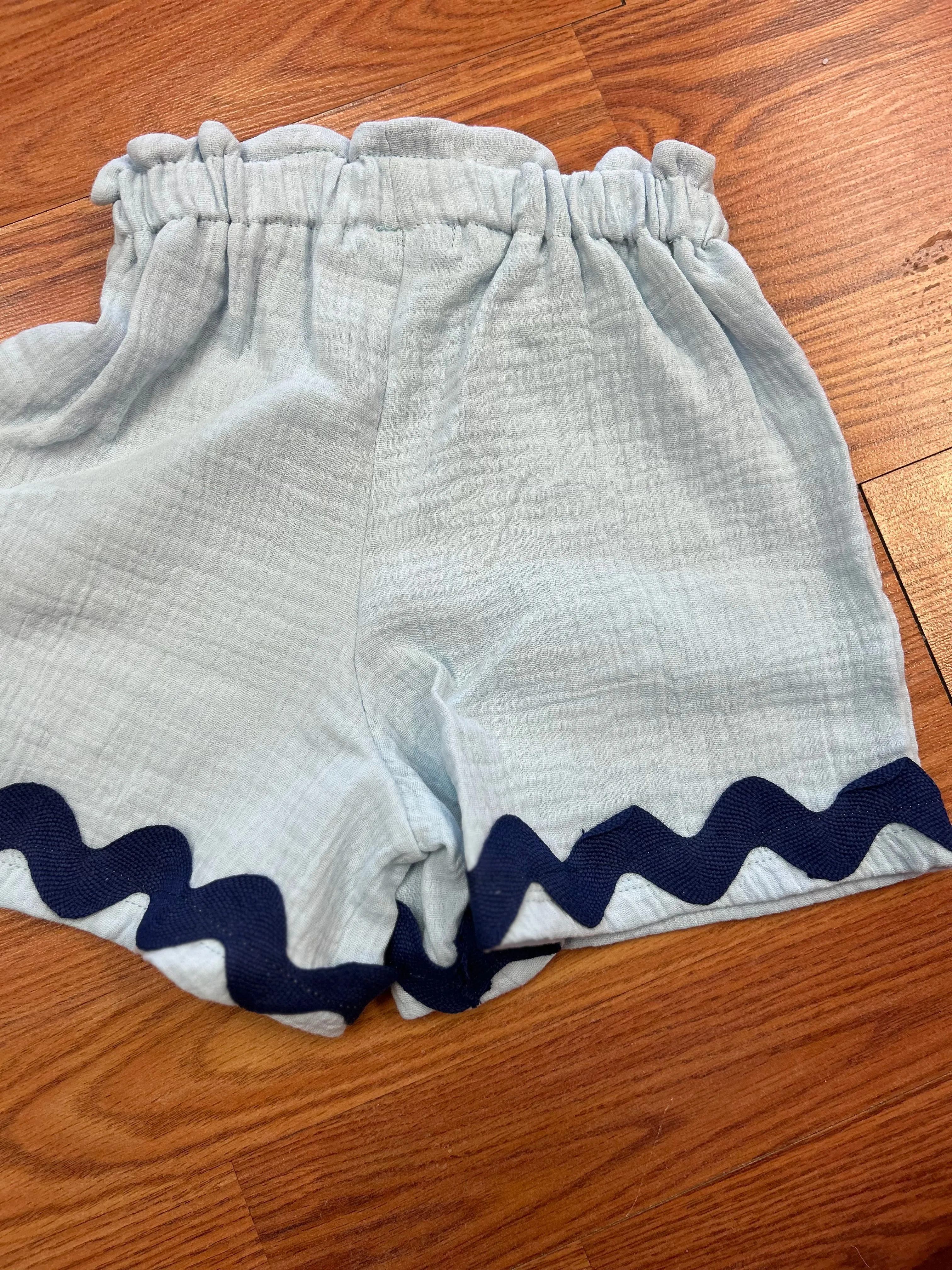 AC407 Girls Light Blue Gauze Shorts