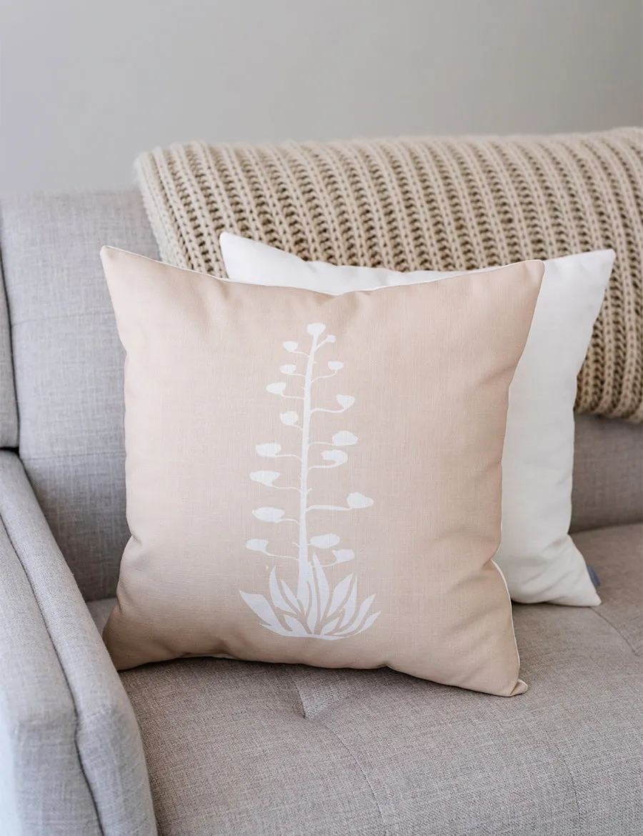 Agave Bloom Clay Brown Linen Pillow, College Student Gift, Christmas Gift, Mother's Day Gift