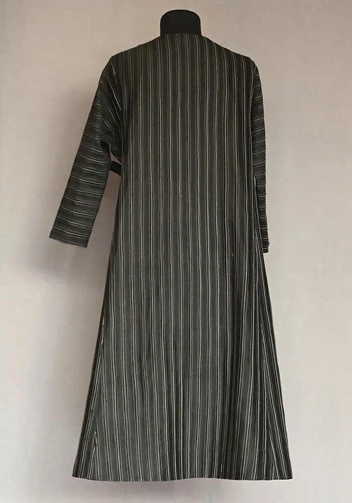 Amrich  Handwoven Silk Cotton Blend Pintuck & Stitch Texture Overlay Jacket