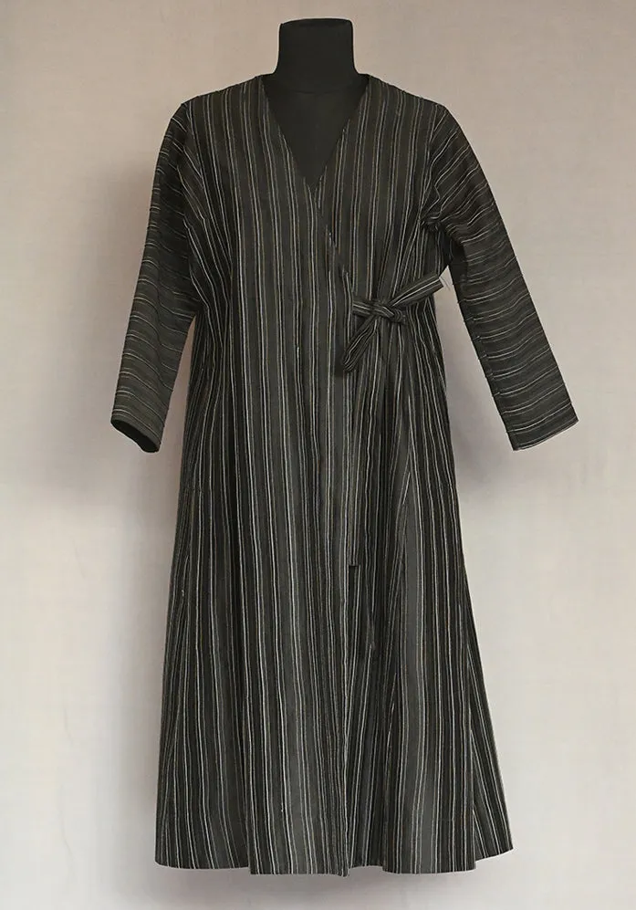 Amrich  Handwoven Silk Cotton Blend Pintuck & Stitch Texture Overlay Jacket