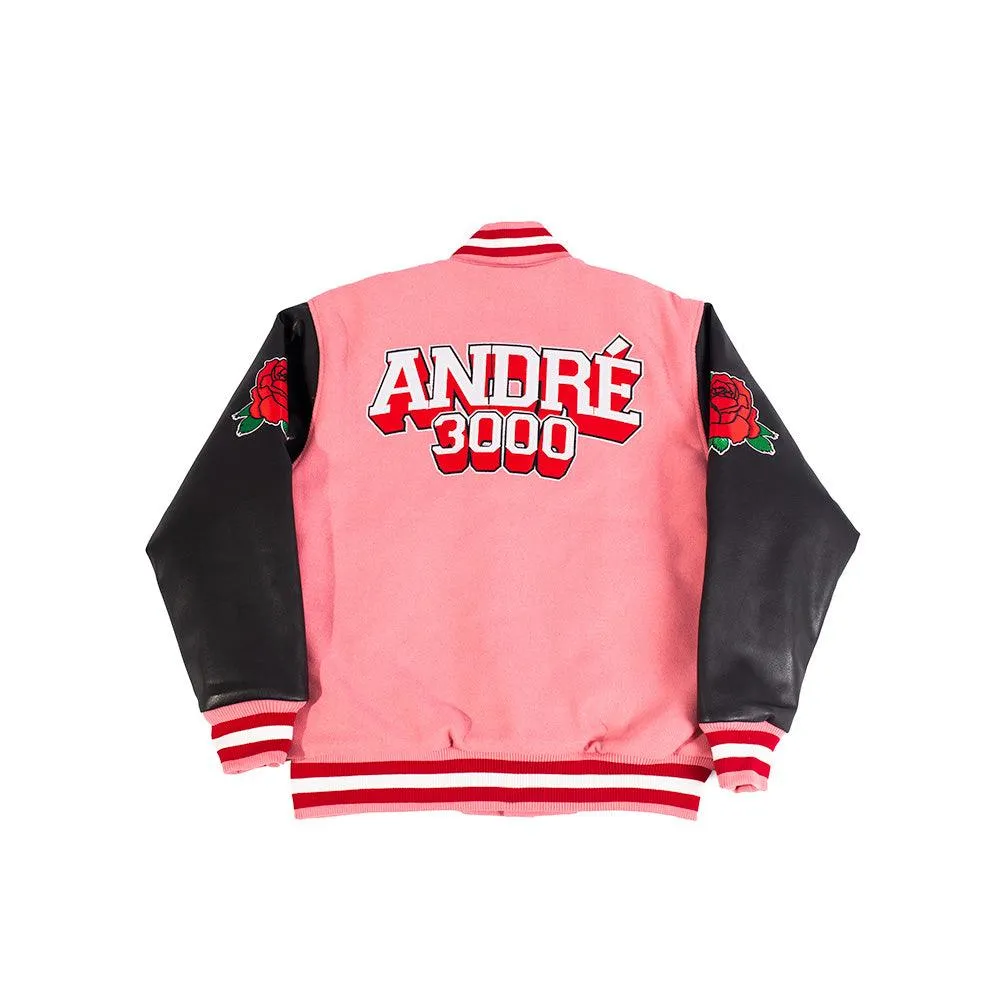 ANDRE 3000 OUTKAST VARSITY JACKET IN PINK