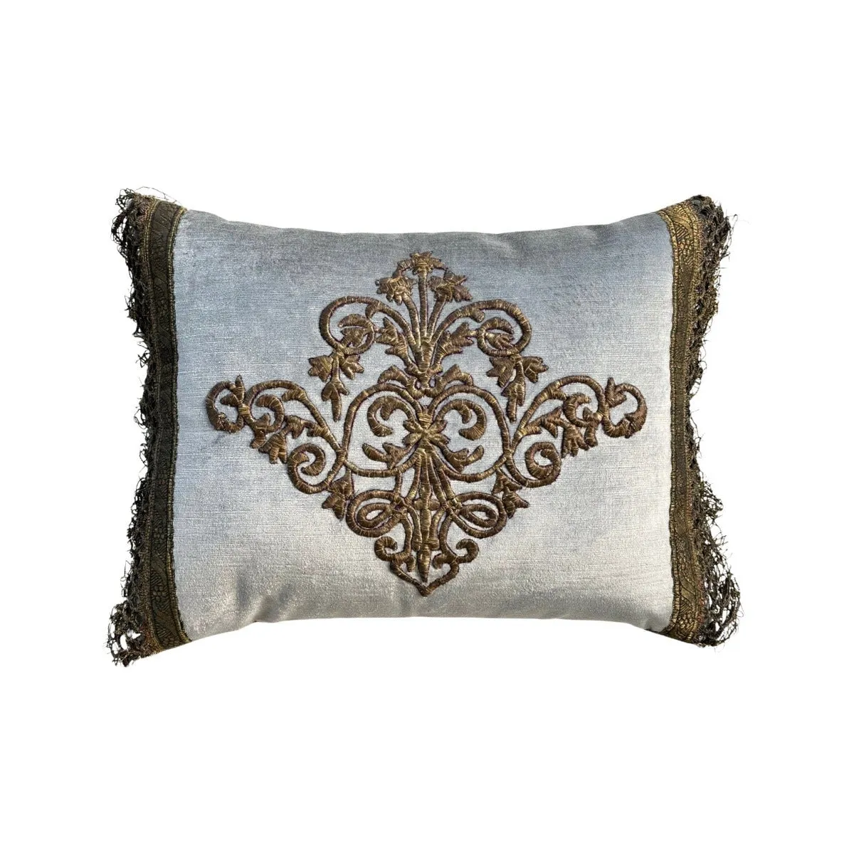 Antique Ottoman Empire Raised Gold Embroidery (#E092123A&B | 14 x 18")