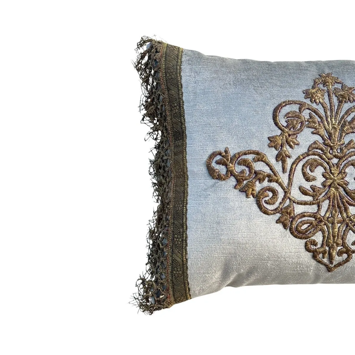 Antique Ottoman Empire Raised Gold Embroidery (#E092123A&B | 14 x 18")