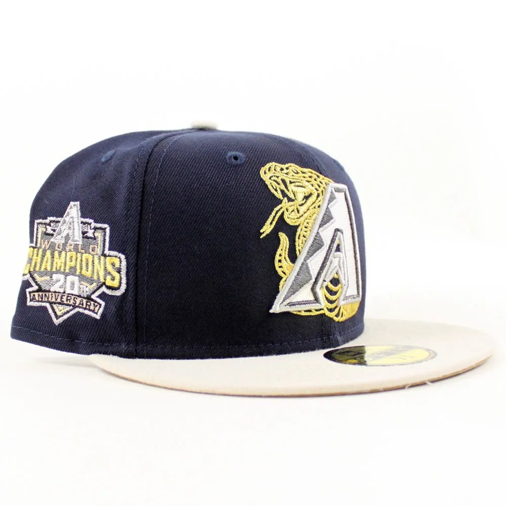 Arizona Diamondbacks 20th Anniversary New Era 59Fifty Fitted Hat (Night Shift Stone Khaki Under Brim)