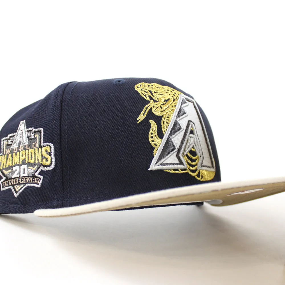 Arizona Diamondbacks 20th Anniversary New Era 59Fifty Fitted Hat (Night Shift Stone Khaki Under Brim)