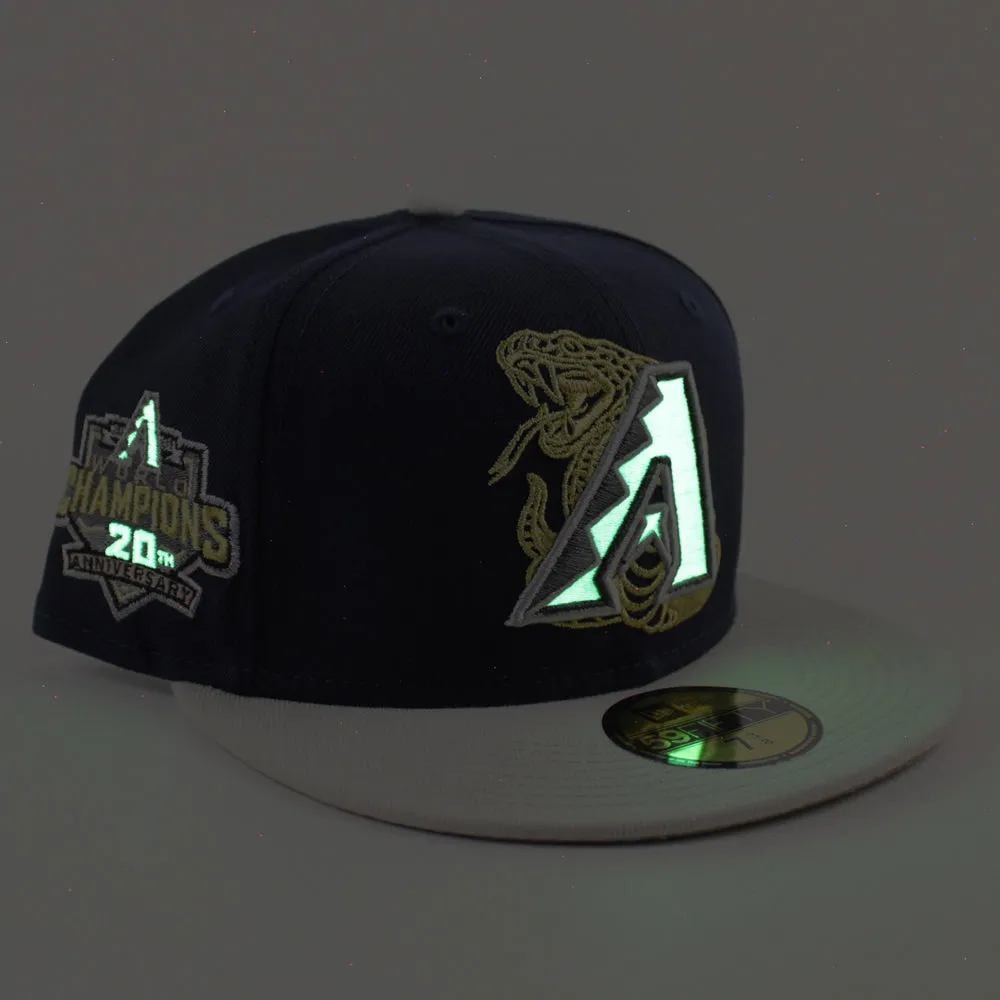 Arizona Diamondbacks 20th Anniversary New Era 59Fifty Fitted Hat (Night Shift Stone Khaki Under Brim)