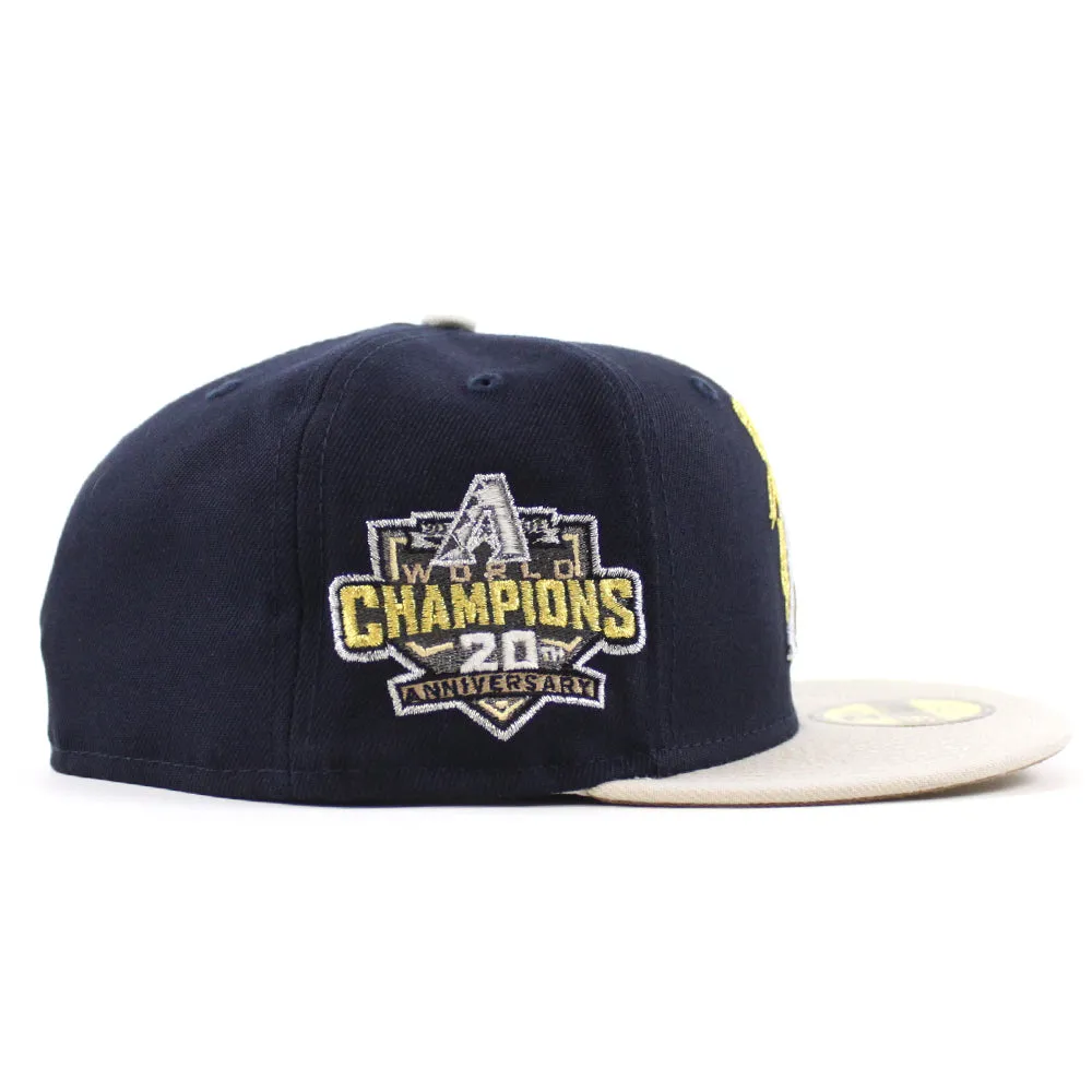 Arizona Diamondbacks 20th Anniversary New Era 59Fifty Fitted Hat (Night Shift Stone Khaki Under Brim)