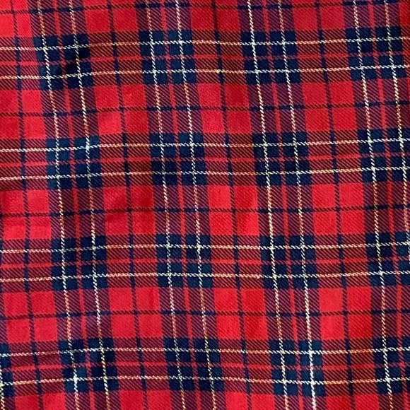 Arizona Pleated Skirt - Red &amp; Black Plaid w/ Gold Tinsel - Vintage 90’s Goth