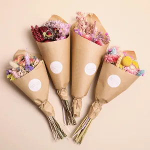 Assorted Colourful Dried Flower Posies (Wrapped)