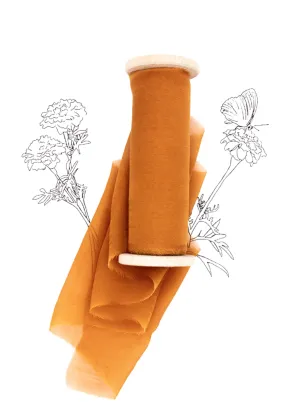 Autumn Maple Silk Ribbon in Gauze