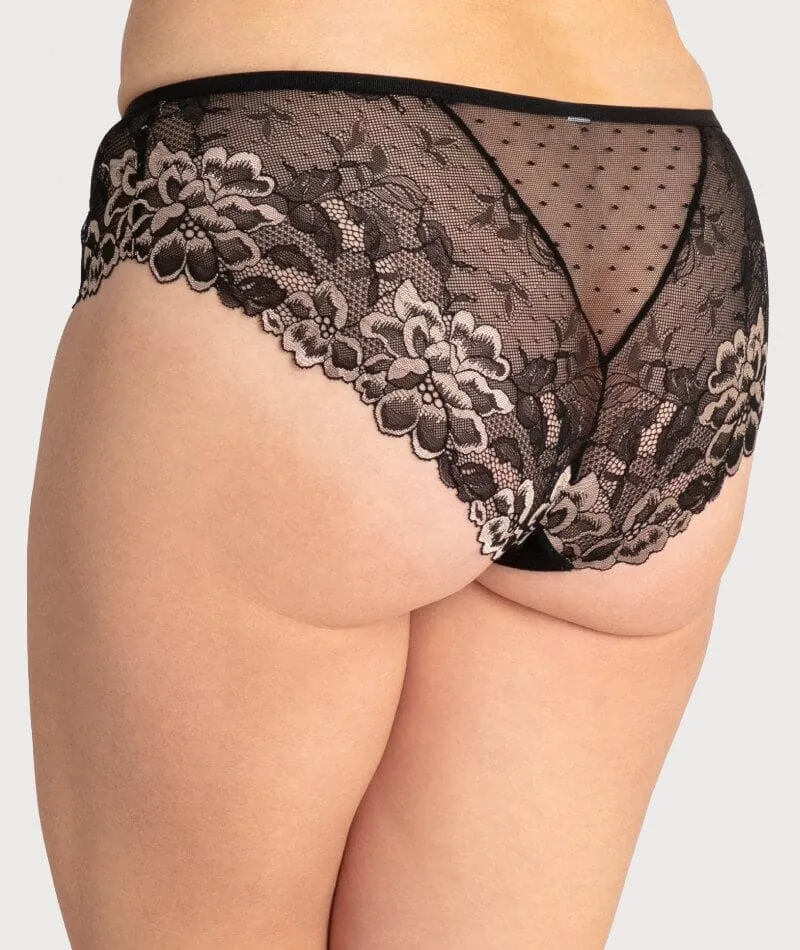 Ava & Audrey Celine Lace Brief - Black/Gold