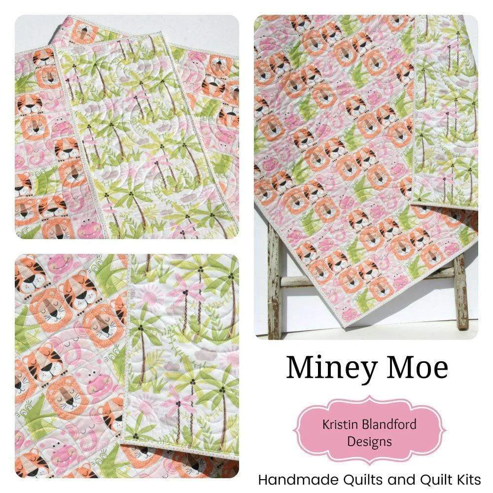 Baby Blanket, Pastel Quilt, Animals Nursery, Girl Heirloom Gift, Infant Bedding, Crib Cot, Palm Trees, Lion Tiger Hippo, Elephant Pink