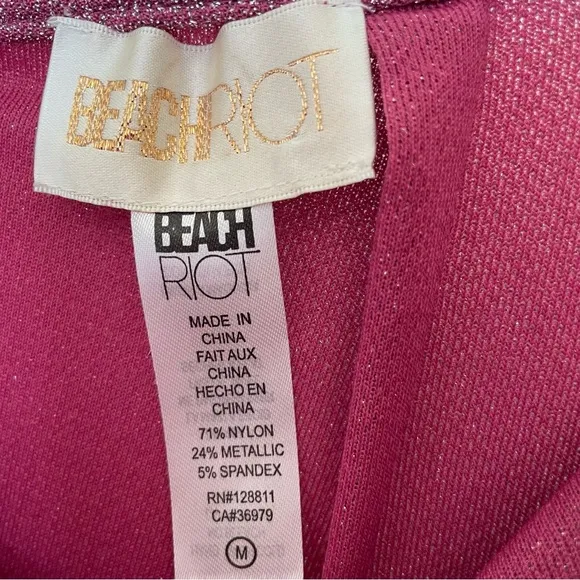 Beach Riot Suki Skirt in Beetroot Purple Pink Shine Size Medium