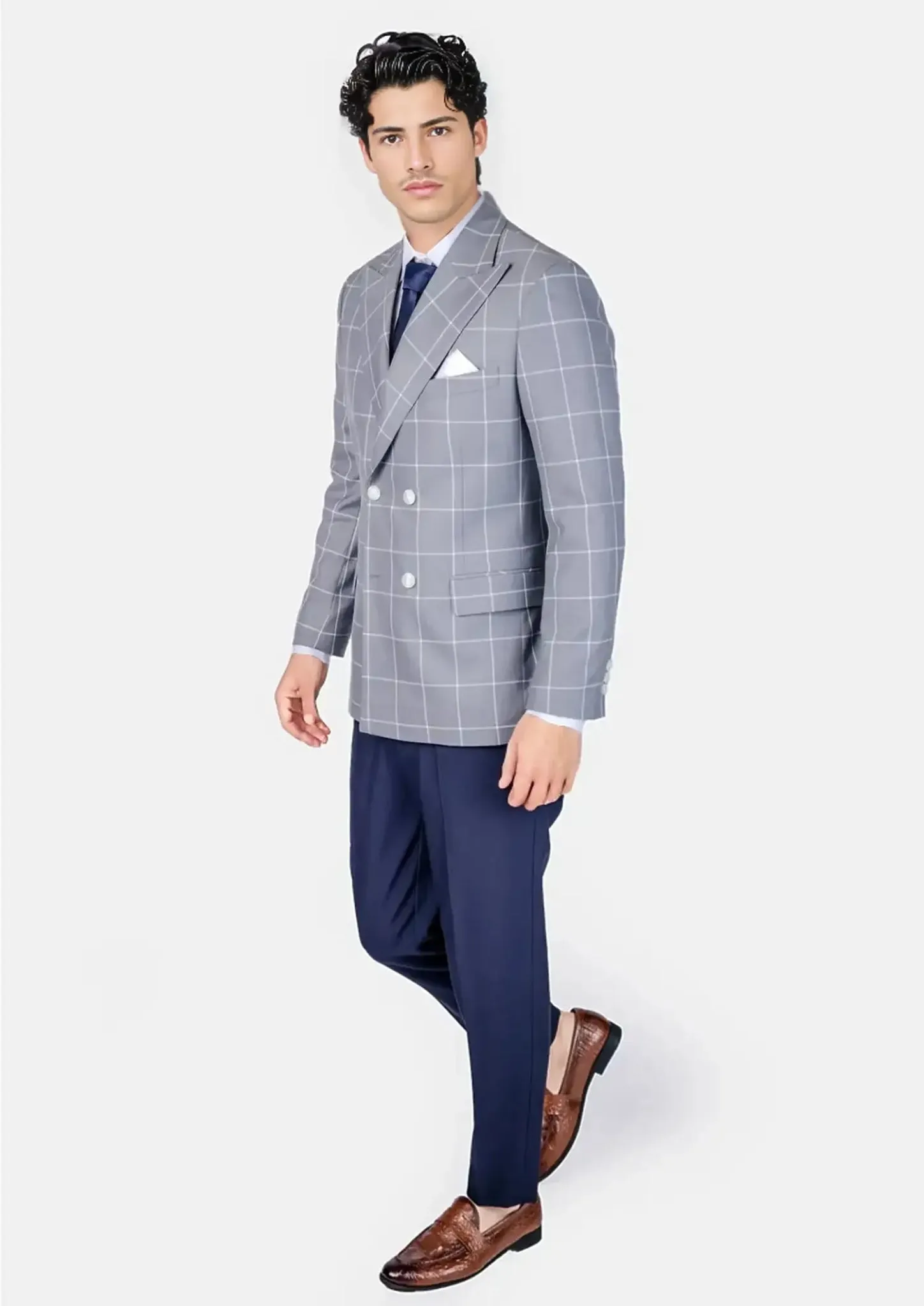 Beekman Powder Grey Windowpane Jacket