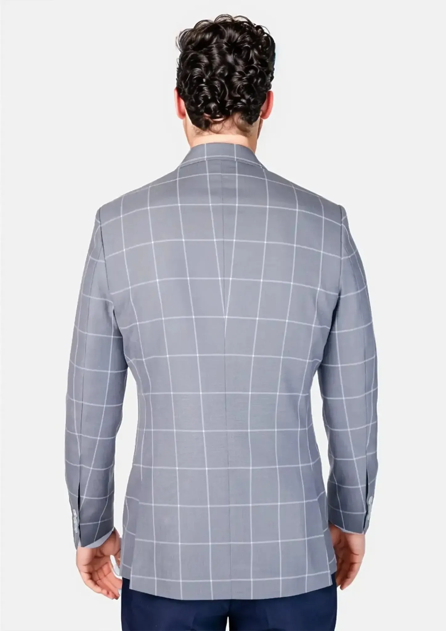 Beekman Powder Grey Windowpane Jacket
