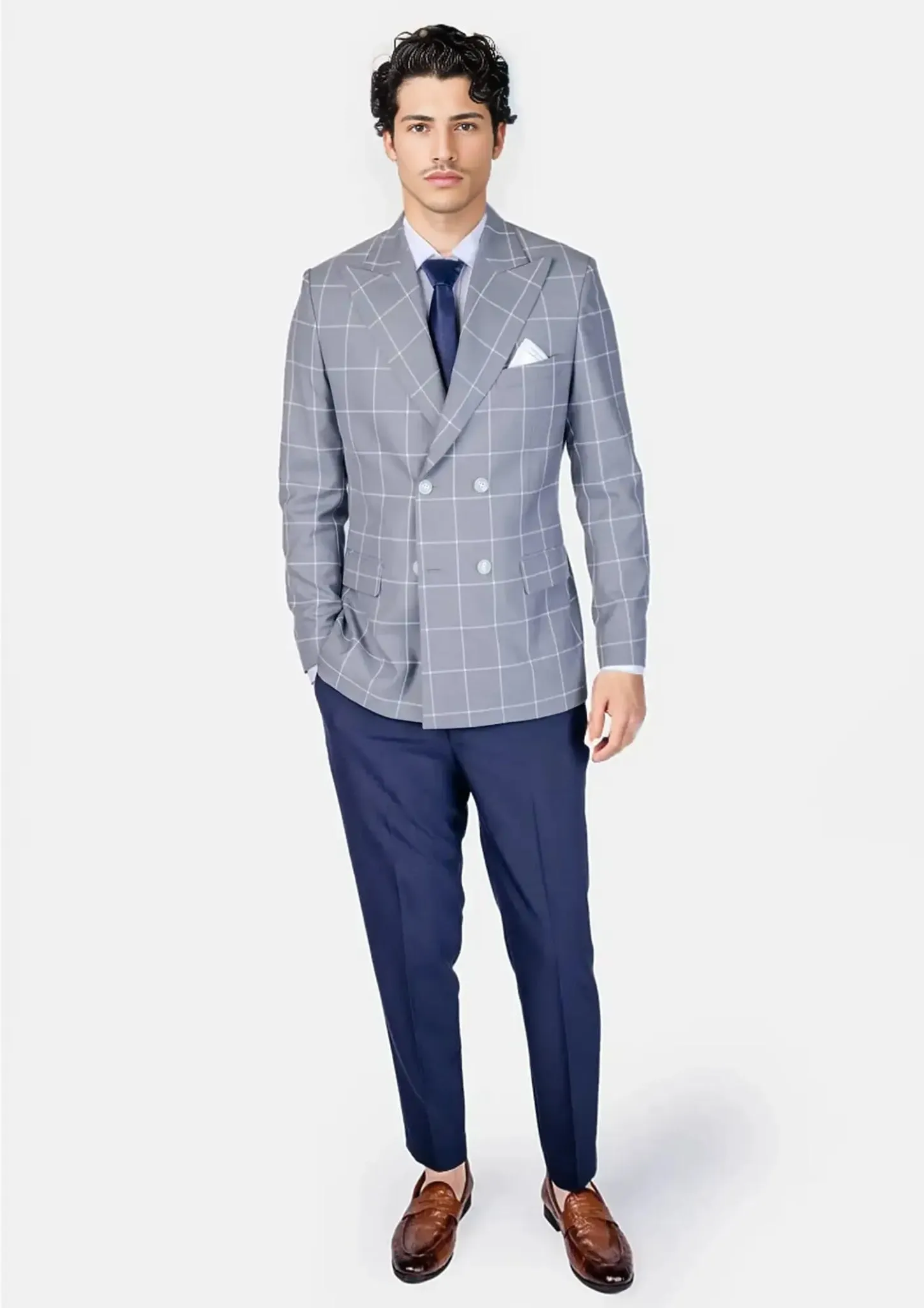 Beekman Powder Grey Windowpane Jacket
