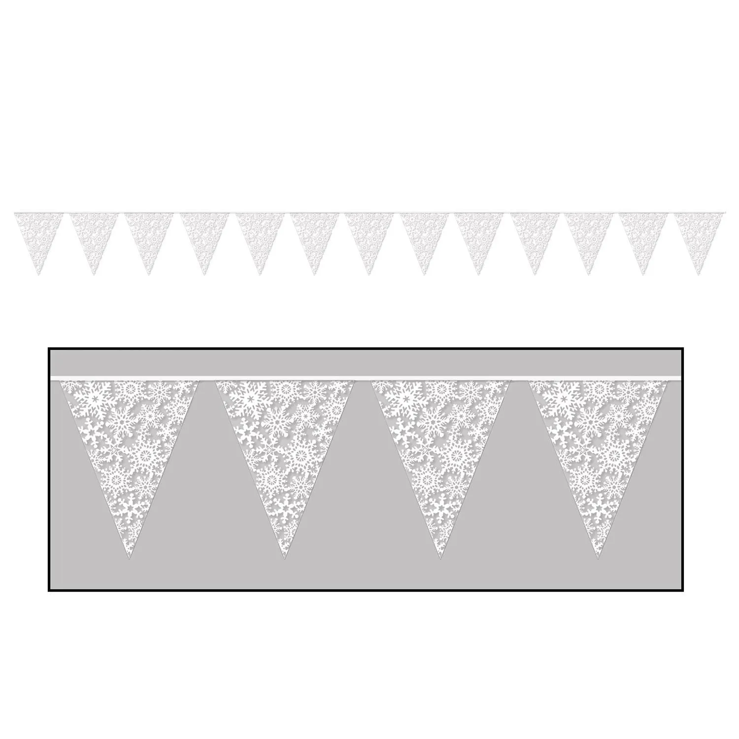 Beistle Snowflake Pennant Banner 11 in  x 12' (1/Pkg) Party Supply Decoration : Christmas/Winter