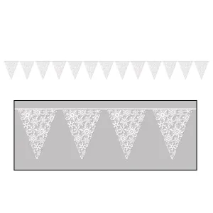 Beistle Snowflake Pennant Banner 11 in  x 12' (1/Pkg) Party Supply Decoration : Christmas/Winter