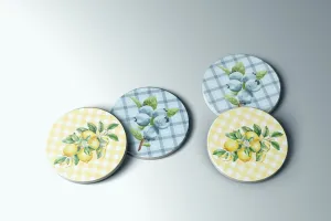 Berry Lemon preppy mixed coaster set | Cottagecore coasters | Preppy Coastal Collection