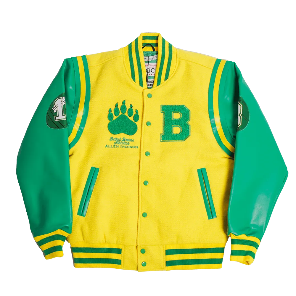 BETHEL HIGH SCHOOL "BUBBACHUCK" VARSITY JACKET (GOLD/GREEN)