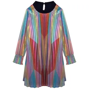 BILLIEBLUSH - Pleated Metallic Dress - Metallic