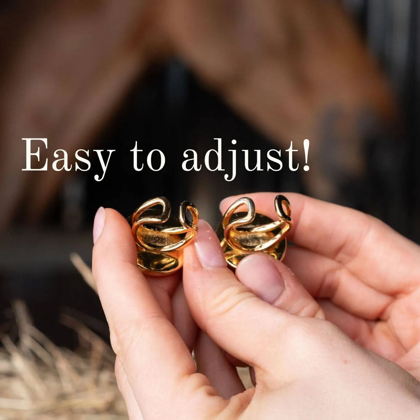 Black & Gold Stirrup Needlepoint  Ring
