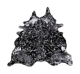 Black Devore Silver Acid Washed Premium Brazilian Cowhide, XL CH22DVD V