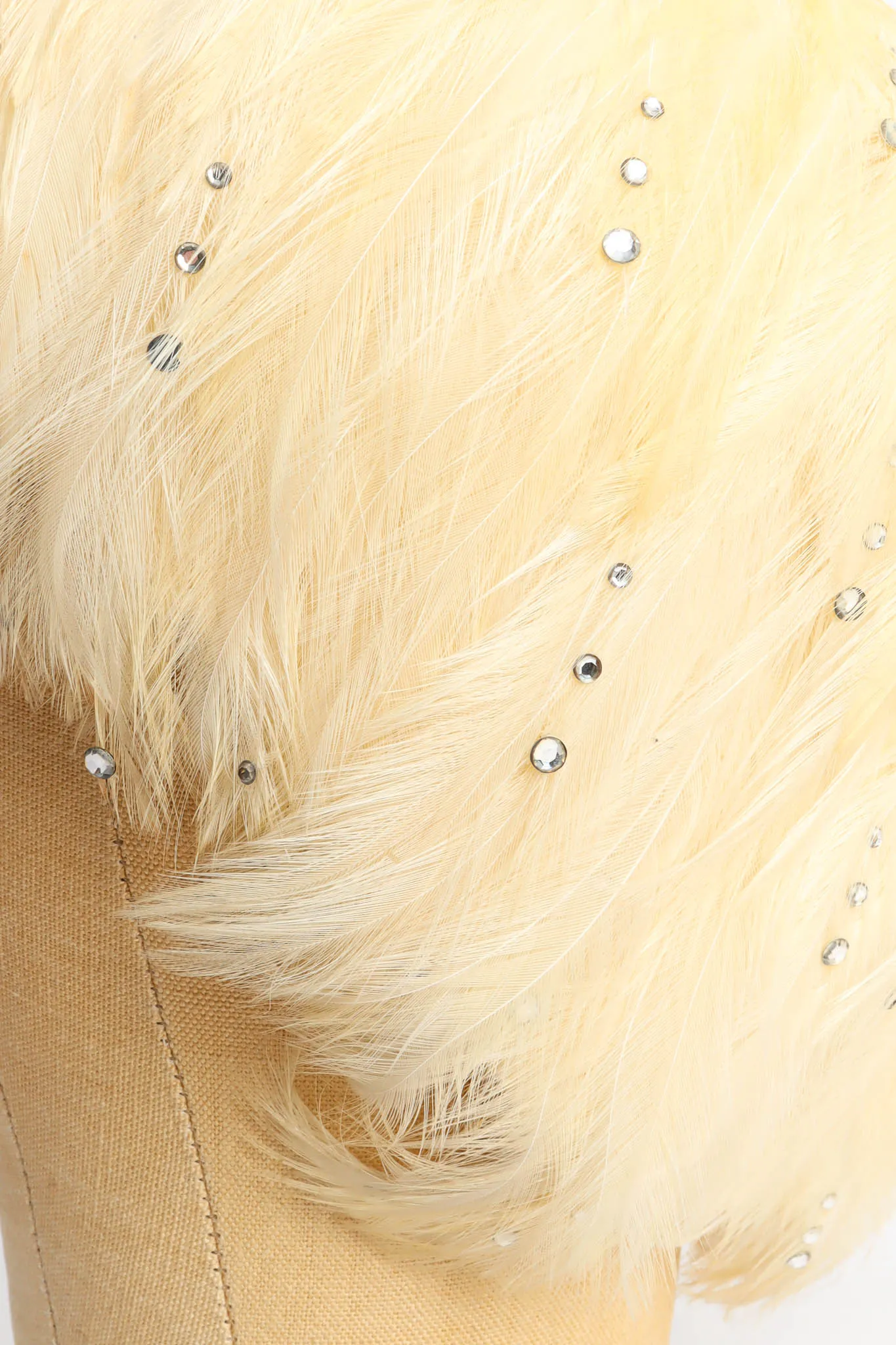 Blonde Rhinestone Feather Hat