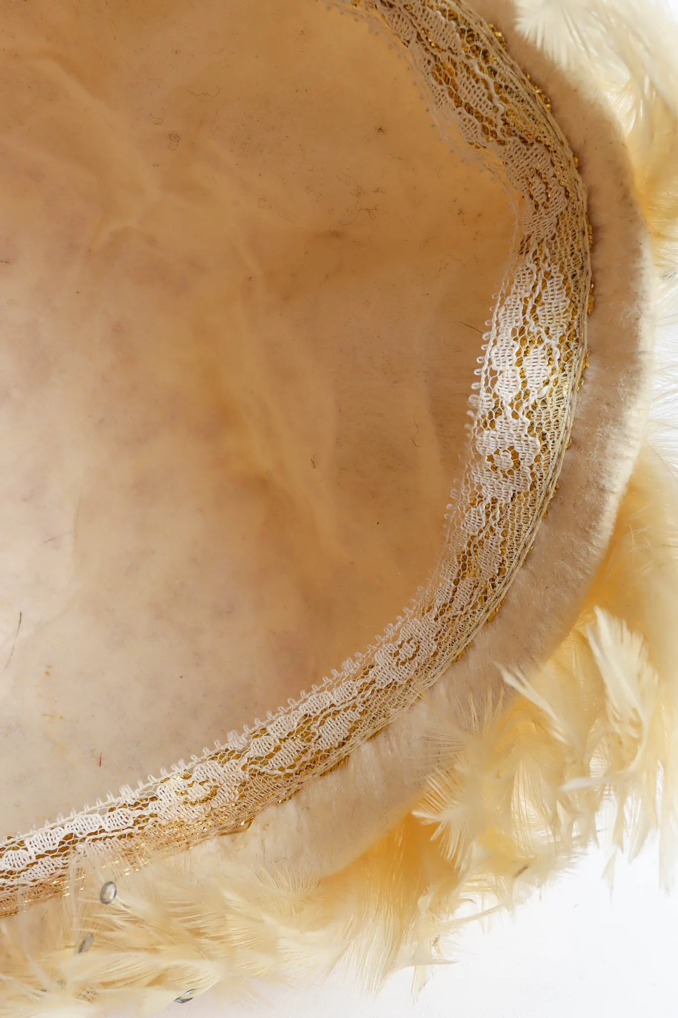 Blonde Rhinestone Feather Hat